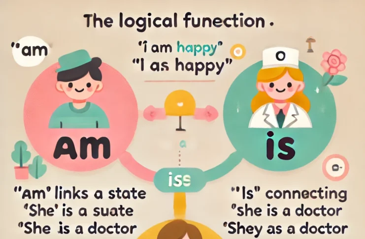 Am, is, are kelimelerinin mantıksal işleyişini anlatan bir görsel.