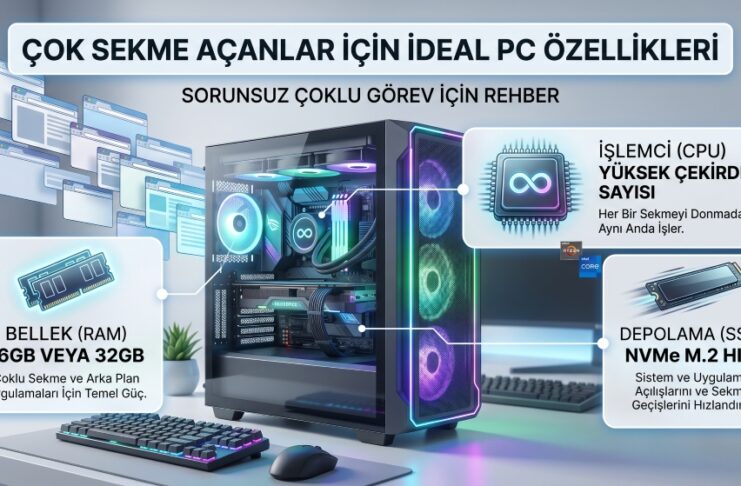 Çok sekme açan kullanıcılar için ideal PC donanımı - RAM CPU ve SSD bileşenleri