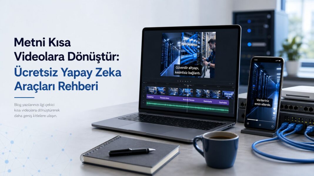 Metni Kısa Videoya Dönüştüren En Hızlı Ücretsiz AI Araçları CapCut, Canva ve InVideo AI ile metinden kısa video hazırlama ekranı